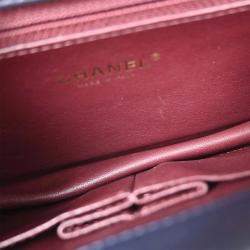 Pre Owned Chanel Navy Calfskin Chevron Shoulder Bag