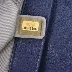 Pre Owned Chanel Blue Calfskin Chain Around Shoulder Bag