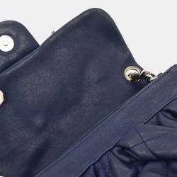 Pre Owned Chanel Blue Calfskin Chain Around Shoulder Bag
