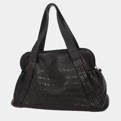 Pre Owned Chanel Black Calfskin Rue Cambon Embossed Unlimited Shoulder Bag