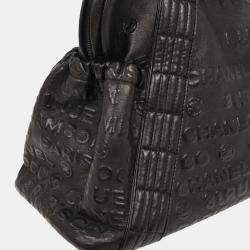 Pre Owned Chanel Black Calfskin Rue Cambon Embossed Unlimited Shoulder Bag