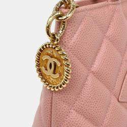 Pre Owned Chanel Pink Calfskin Medallion Tote Handbag