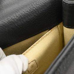 Pre Owned Chanel Black Goatskin Rita Flap Mademoiselle Lock 2way Handbag