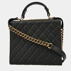 Pre Owned Chanel Black Goatskin Rita Flap Mademoiselle Lock 2way Handbag