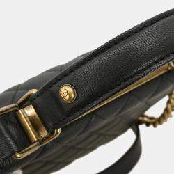 Pre Owned Chanel Black Goatskin Rita Flap Mademoiselle Lock 2way Handbag
