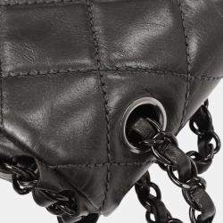 Pre Owned Chanel Gray Calfskin Luxury Line Chain Shoulder Bag
