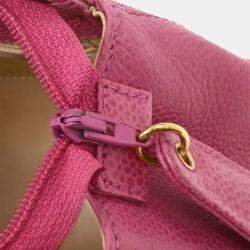 Pre Owned Chanel Pink Calfskin Shoulder Bag