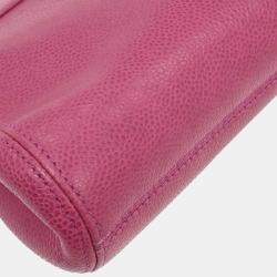 Pre Owned Chanel Pink Calfskin Shoulder Bag