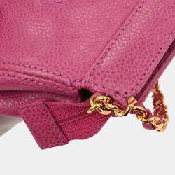 Pre Owned Chanel Pink Calfskin Shoulder Bag