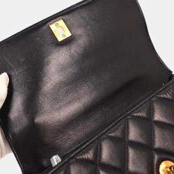 Pre Owned Chanel Navy Lambskin Top Handle Handbag