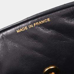 Pre Owned Chanel Navy Lambskin Top Handle Handbag
