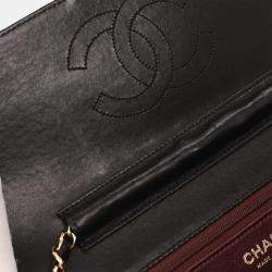 Pre Owned Chanel Black Lambskin Turnlock Medium Half Flap Shoulder Bag