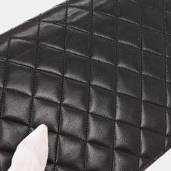 Pre Owned Chanel Black Lambskin Turnlock Medium Half Flap Shoulder Bag