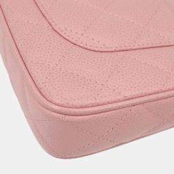 Pre Owned Chanel Pink Calfskin Shoulder Bag