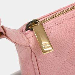 Pre Owned Chanel Pink Calfskin Shoulder Bag