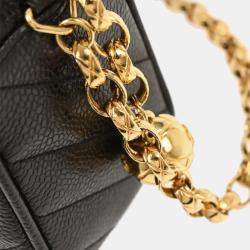 Pre Owned Chanel Black Calfskin Bias Stitch Camera Bag Mini