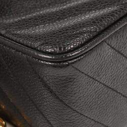 Pre Owned Chanel Black Calfskin Bias Stitch Camera Bag Mini