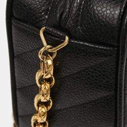 Pre Owned Chanel Black Calfskin Bias Stitch Camera Bag Mini