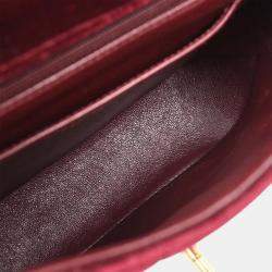 Pre Owned Chanel Bordeaux Velvet Mademoiselle Chain Handbag