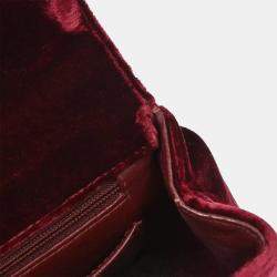 Pre Owned Chanel Bordeaux Velvet Mademoiselle Chain Handbag