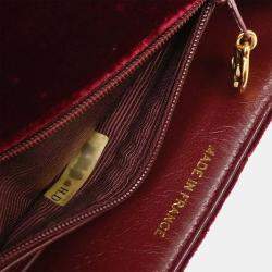 Pre Owned Chanel Bordeaux Velvet Mademoiselle Chain Handbag