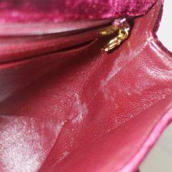 Pre Owned Chanel Bordeaux Velvet Mademoiselle Chain Handbag