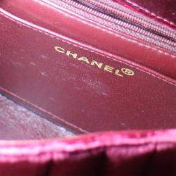 Pre Owned Chanel Bordeaux Velvet Mademoiselle Chain Handbag