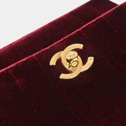 Pre Owned Chanel Bordeaux Velvet Mademoiselle Chain Handbag