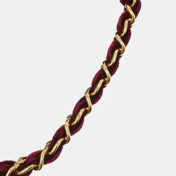 Pre Owned Chanel Bordeaux Velvet Mademoiselle Chain Handbag