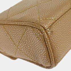 Pre Owned Chanel Beige Calfskin Handbag