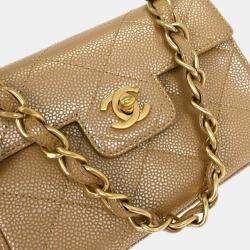 Pre Owned Chanel Beige Calfskin Handbag