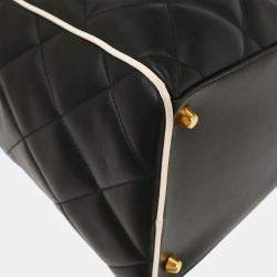 Pre Owned Chanel Black Calfskin Travel Bowling Bag
