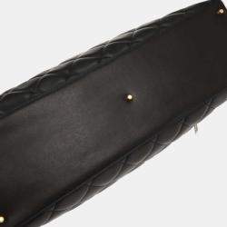 Pre Owned Chanel Black Calfskin Travel Bowling Bag