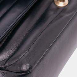 Pre Owned Chanel Black CC Horizontal Quilted Lambskin Double Flap
