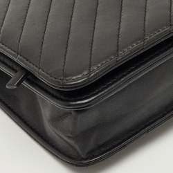 Pre Owned Chanel Black Quilted Leather Coco Boy Wallet on Chain