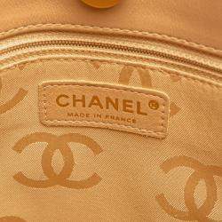 Pre Owned Chanel Brown Small CC Calfskin Wild Stitch Tote