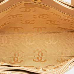Pre Owned Chanel Brown Small CC Calfskin Wild Stitch Tote