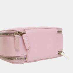 Pre Owned Chanel Pink Mini CC Glazed Calfskin Double Zip Top Handle Vanity Case