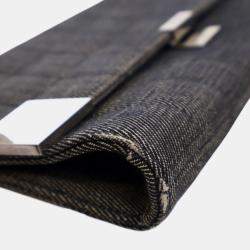 Pre Owned Chanel Grey CC Choco Bar Denim Chain Flap