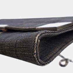 Pre Owned Chanel Grey CC Choco Bar Denim Chain Flap
