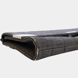 Pre Owned Chanel Grey CC Choco Bar Denim Chain Flap