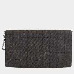 Pre Owned Chanel Grey CC Choco Bar Denim Chain Flap