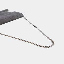 Pre Owned Chanel Grey CC Choco Bar Denim Chain Flap
