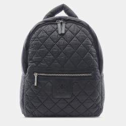Pre Owned Chanel Black Quilted Nylon Coco Cocoon Backpack