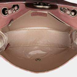 Pre Owned Chanel Pink Medium New Travel Line Nylon Single Flap
