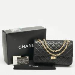 Pre Owned Chanel Black Quilted Aged Leather Classic 226 Reissue 2.55 Flap Bag