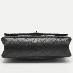 Pre Owned Chanel Black Quilted Aged Leather Classic 226 Reissue 2.55 Flap Bag