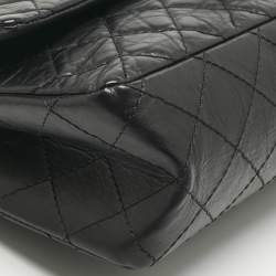 Pre Owned Chanel Black Quilted Aged Leather Classic 226 Reissue 2.55 Flap Bag
