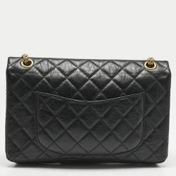Pre Owned Chanel Black Quilted Aged Leather Classic 226 Reissue 2.55 Flap Bag