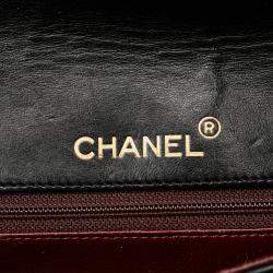 Pre Owned Chanel Black Quilted Lambskin Half Moon Single Flap